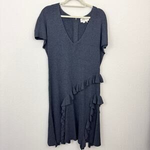 Sachin & Babi Shalise Midi Dress Size XL Ruffle Heather Gray
